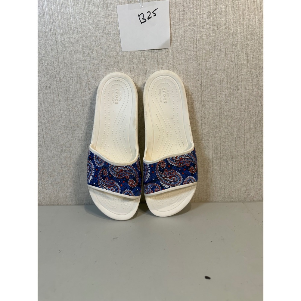 Crocs Vera Bradley Womens Sloane Slides 9 Slip On Blue Marine Paisley‎